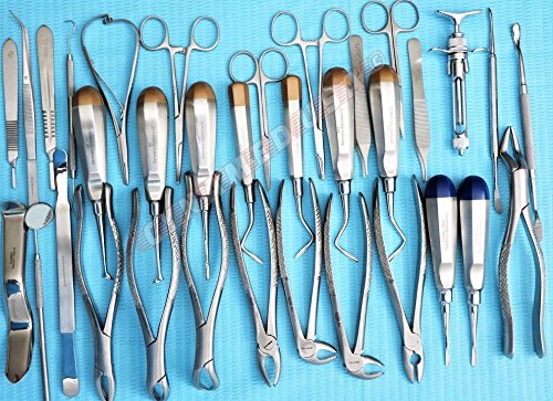 New German Stainless 74 PCS Oral Dental Extraction EXTRACTING Elevators Forceps - Thumbnail 3