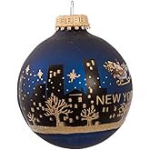 Kurt Adler New York Santa Skyline Painted Ball Ornament, 2-5/8-Inch
