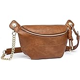 PU Leather Fanny Pack Crossbody Sling Bag for Women - Trendy Belt Bag with Adjustable Strap, Lightweight for Travel Daily Use (Brown)