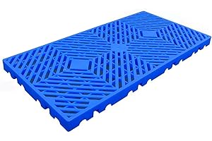 RHFUGBOJ Plastic Pallets, Lightweight Moisture-Proof Floor Pallets, Breathable Grid Ventilation Pallet, for Kitchen Supermarket Garages Outdoor Closets Storage Rooms (1pc-11.8 * 23.6 * 1.18IN)