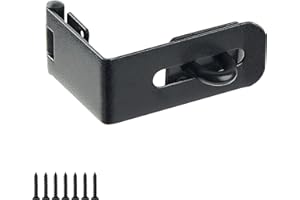 GEMASP Door Lock Hasp Latch, 90 Degree Solid Iron Safety Packlock Clasp Hasp Lock Latch, Extra Thick Gate Lock Hasp with Screws Brushed Finish (2.24 inch)