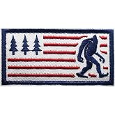 Embroidered Bigfoot Hook Patch Tactical Badge National Flag Forest Patches 1.8 * 3.5 Inch Patches for Shirts Backpacks Hats Jackets (Blue)