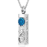 Sunflower Urn Necklace for Ashes Cylinder Ashes Pendant Flower Celtic Cremation Jewelry Keepsake Urn Pendant Vial Memorial Jewelry for Ashes for Women Men Always with Me