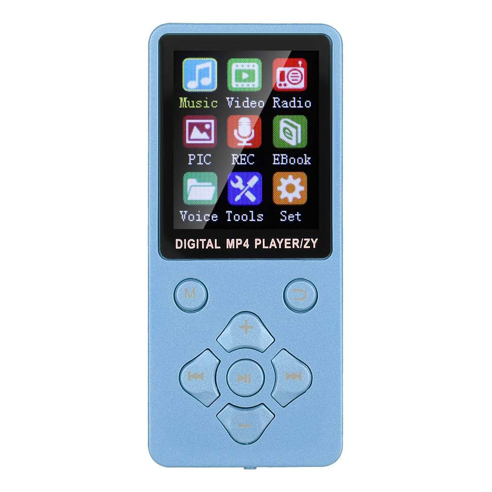MP3 Player,1.8 Inches Small Lossless Stereo Bluetooth Music MP3/MP4 Player with 4-6 H Playtime,Support Radio/Recording/Video/E-book,32G Memory Card,for Kids/Girls/Boys(blue)