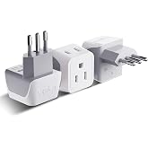 Ceptics Italy Travel Plug Adapter, Chile Plug Adapter with Dual USA Input, Compact Type L Plug Adapter, Safe Grounded Plug, Perfect for Cell Phones, Laptops, Chargers, 3 Pack - CT-12A