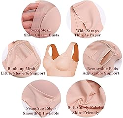 WOWENY Wirefree Padded Bras for Women Full Coverage