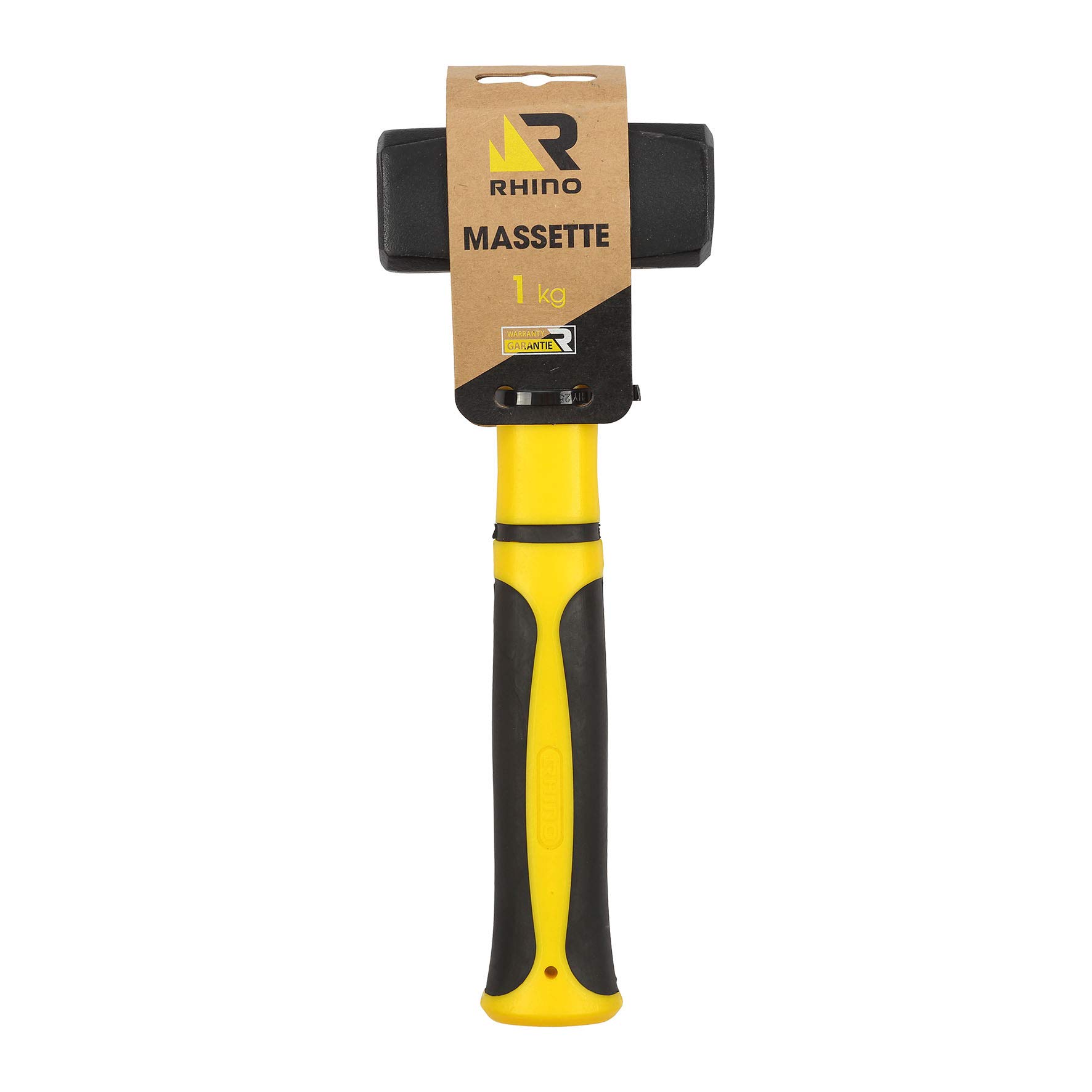Rhino 18212 Massette incassable 1kg Hammer with shatterproof Handle (trime) -Weight 1 kg-5 Year -High Quality-Masonry or Percussion Tool-Various Sizes Available, NC