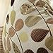 CaliTime Throw Pillow Covers Luxury Chenille Cute Leaves Decorative Cushion Case Shell for Couch Sofa Home 18 X 18 Inches Ecru Brown