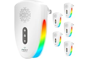 WHIHICO Ultrasonic Pest & Mouse Repeller, Indoor Pest Control, Ultrasonic Pest Repellent, Indoor Pest Control for Home, Kitchen, Office, Warehouse, Hotel, Three Mode Switching, 6 Packs