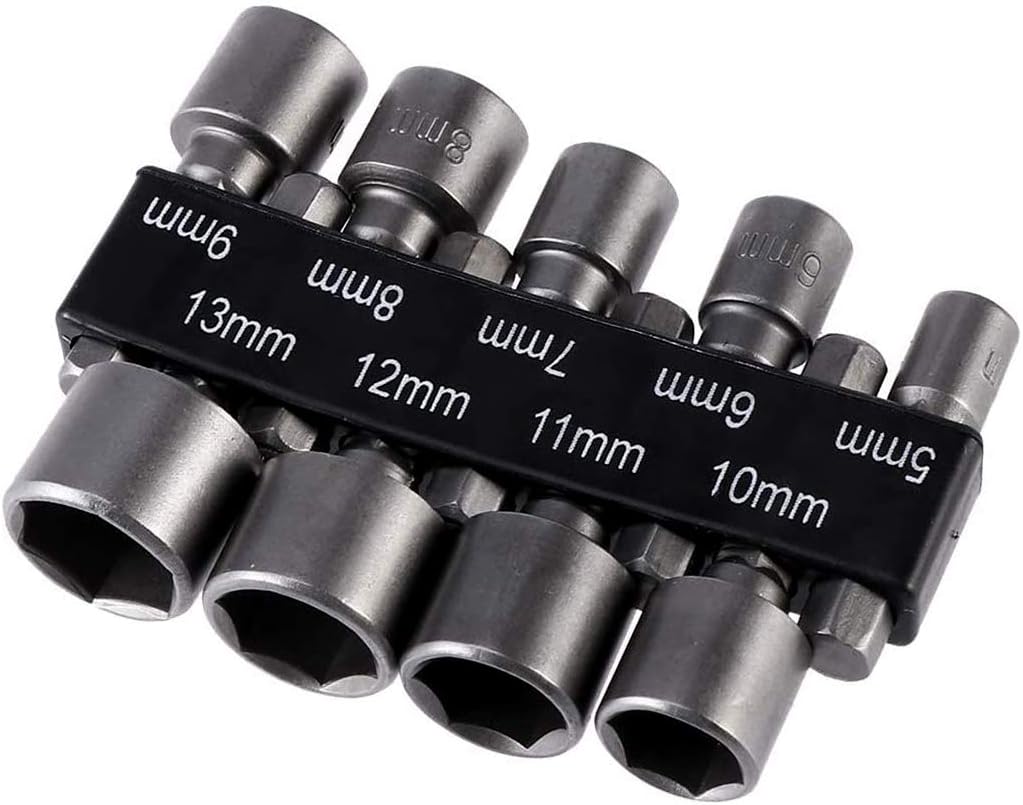 9PCS 513mm Imperial Socket Nut Impact Driver Adapter Drill Bits 1/4