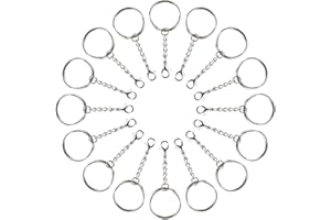 KUUQA 60 PCS Keychain Ring Metal Key Ring with Lobster Clasp for DIY Crafts
