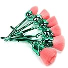 COSHINE 6pcs Pro Enchanted Rose Flower Nylon Hair Makeup Brush Set, For foundation, loose powder, blush, shade