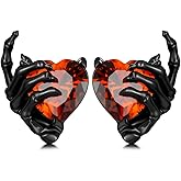 OHAYOO Skeleton Hand Earrings 925 Sterling Silver Skull Earrings Halloween Stud Earrings Gothic Jewelry Gifts for Women Men