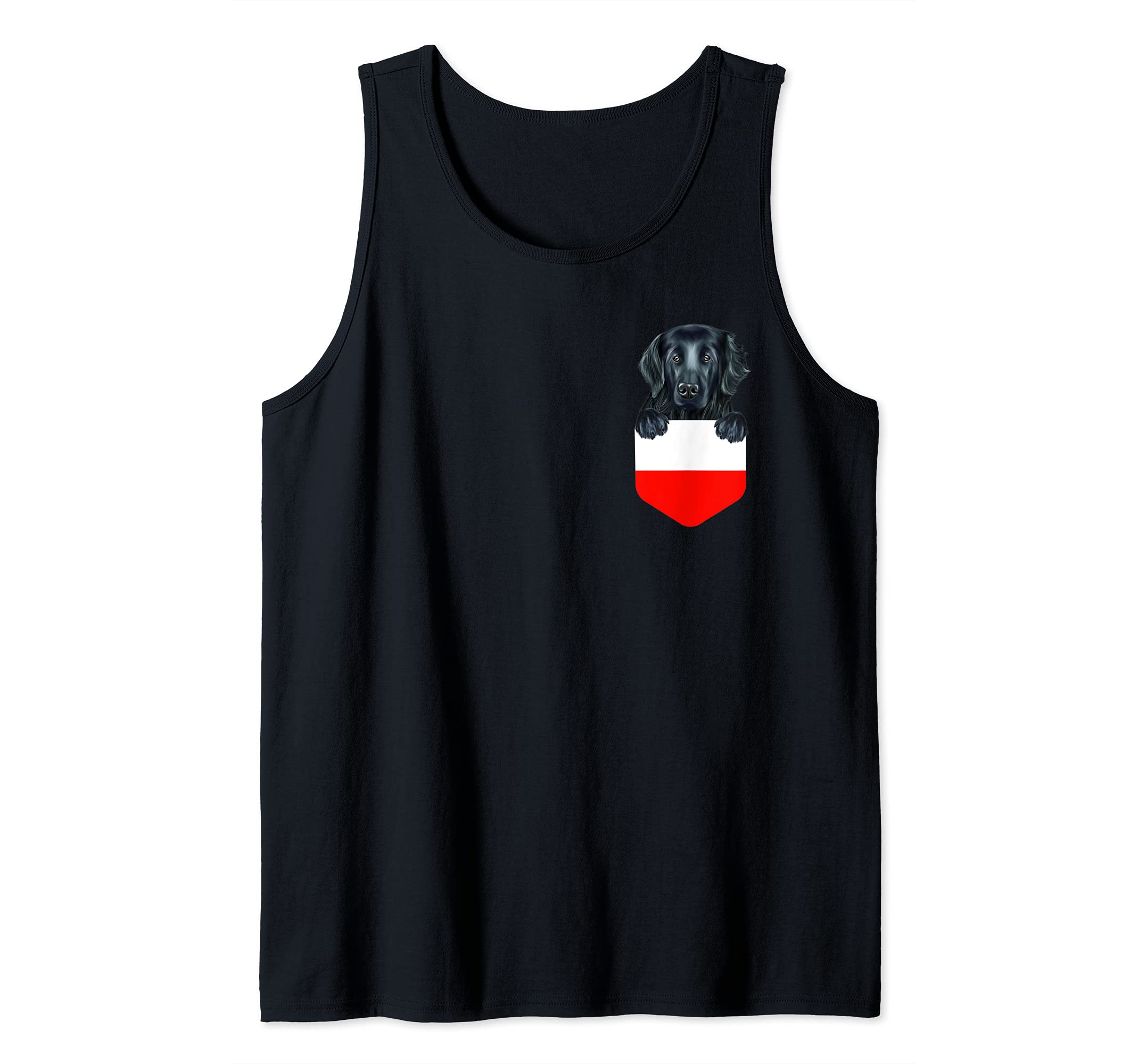 Poland Flag Flat-Coated Retriever Dog In Pocket Tank Top
