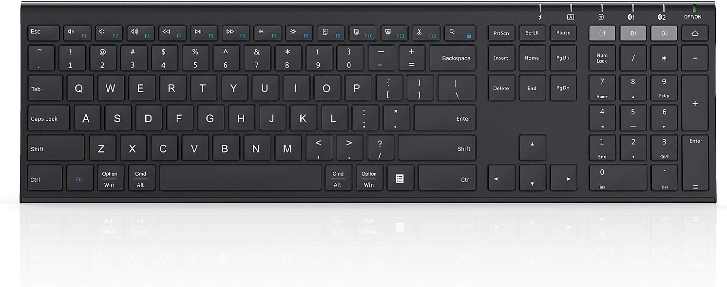 Multi-Device Bluetooth Keyboard and Mouse, Jelly Comb Rechargeable Dual-Mode(Bluetooth 4.0 + USB) Wireless Keyboard and Mouse Combo, for Windows 8 or 10+/ Android 5.0+/ Mac OS 10.10+/ iOS 10.13.4 +: Computers & Accessories
