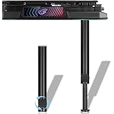 TEAMOLA Tall GPU Support Bracket - Adjustable GPU Anti-Sag Stand GPU Mount | Durable Black Metal GPU Stabilizer, Hidden Magnet GPU Holder, Graphics Card Stand Fits Most Cases, Tool-Free GPU Brace Adjust