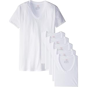 Hanes Men's Undershirts T-Shirt Pack, V-Neck Cotton Tees for Men, Moisture-Wicking, White Multi-Pack - White - 6 Pack XX-Larg