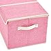 EZOWare Large Storage Boxes [3-Pack] Baby Pink Linen Fabric Foldable Storage Cubes Bin Box Containers with Lid and Handles for Home Nursery, Closet, Baby Products