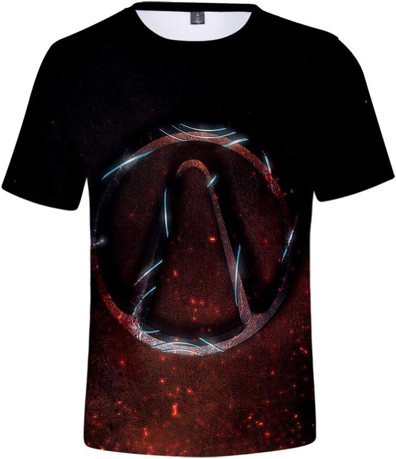 Aoxinquji Borderlands 3 Unisex Stylish 3D Printed Graphic Short Sleeve T-Shirts for Men