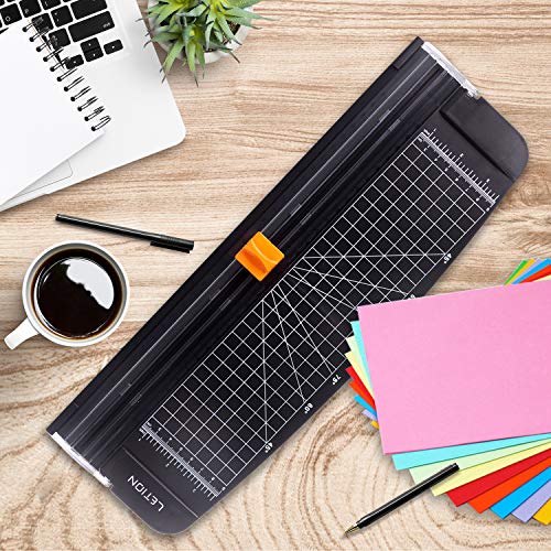 LETION A4 Paper Cutter，Paper Trimmer Guillotine with Automatic Security Safeguard Scrapbooking Tool for Cutting Paper Photographs or Labels Office Home Manual, Black