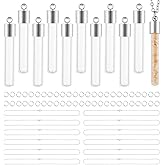 UNICRAFTALE 12 Sets Glass Vial Necklace Openable Glass Vial Pendant Wishing Bottle Pendant Glass Container Necklace for Ashes Memorial Keepsake Cremation Ashes Holder for Jewelry Making