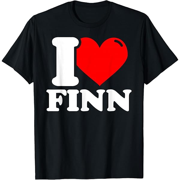 Amazon.com: I Heart Finn Merch Distressed I Love Finn T-Shirt