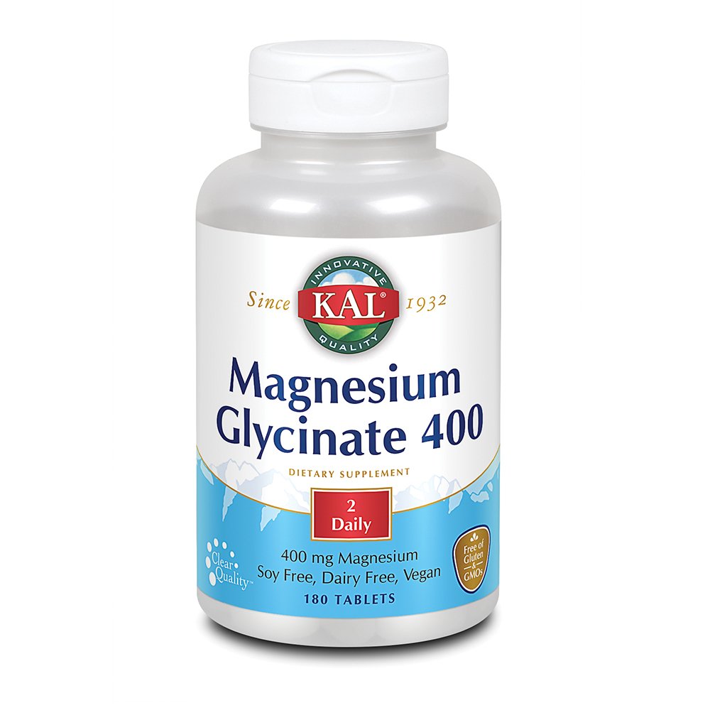 KAL, Magnesium Glycinate 400, 400 mg, 180 Tablets Buy Online in