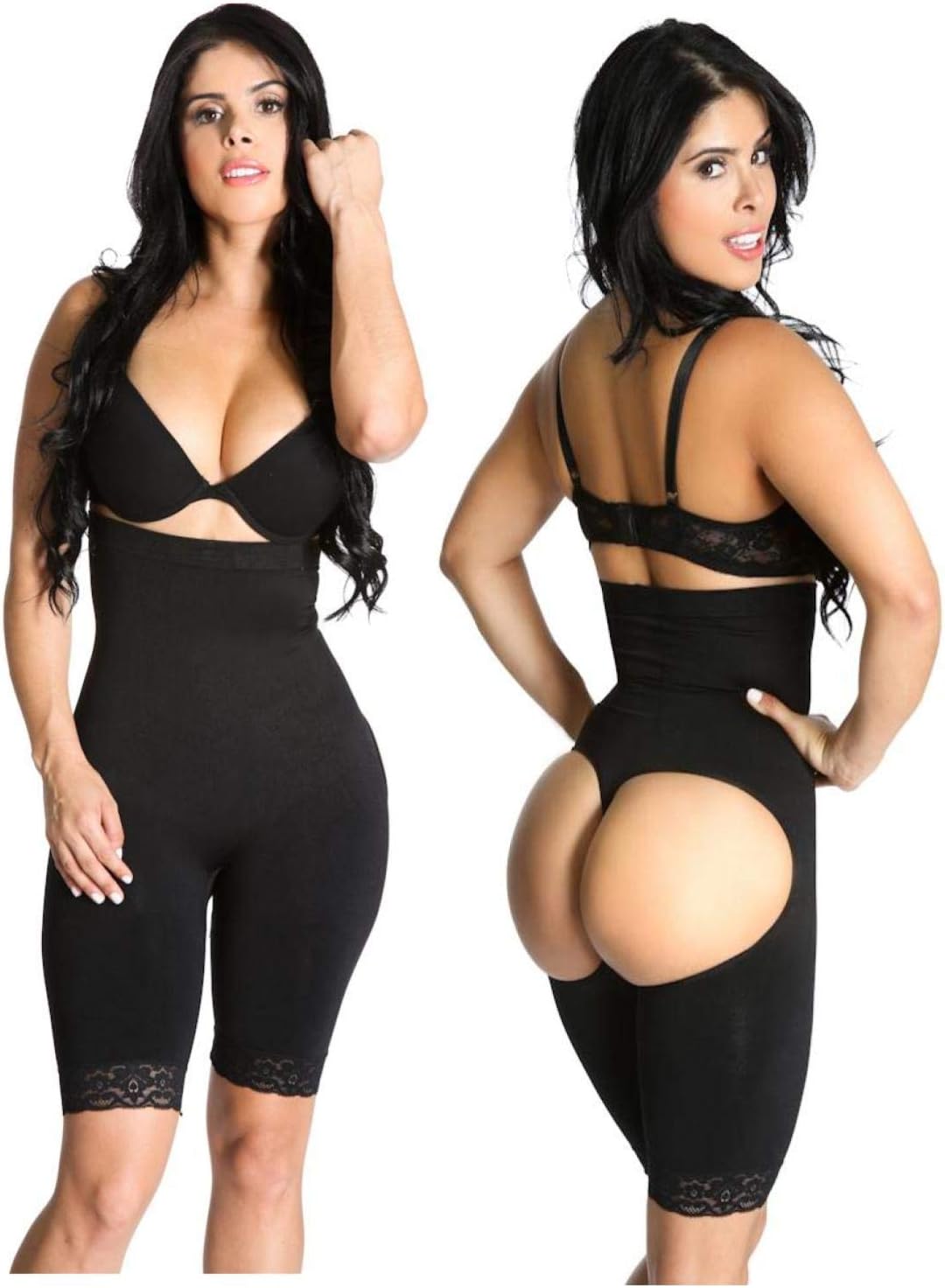 High Waist Butt Lifter Trainer Thigh Control Full Body Slimmer Black Bodysuit Sexy Curve Body Shape | Black Color