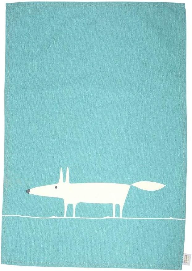 Scion by Dexam Mr Fox Set of 2 Tea Towels - Teal, 50 x 70 cm