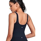 HeyNuts Zeal Bra Womens Scoop Neck Longline Sports Bras, U Back Workout Yoga Crop Tank Tops Padded A-D Cups *Updated Fit