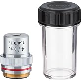 AmScope A4X 4X Achromatic Microscope Objective | 4X Achromatic Microscope Objective Lens, Standard Mount
