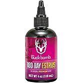 Hunters Specialties Buck Bomb Natural 180 Day Estrus Liquid Scent w/Wicks | Deer Buck Lure Hunting Primetime Post/Pre Rut Scent Attractant for Hunting