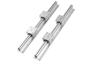 ANWOKIT ANWOK Linear Rail Guideway SBR12-300mm Fully Supported Linear Rail Shaft Rod with 4 SBR12UU Bearing Block Slide Shaft Rod Guide for CNC