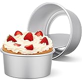 Beasea 6 Inch Round Cake Pan Set of 2, Nonstick Aluminum Alloy Cheesecake Pan with Removable Bottom for Oven Baking