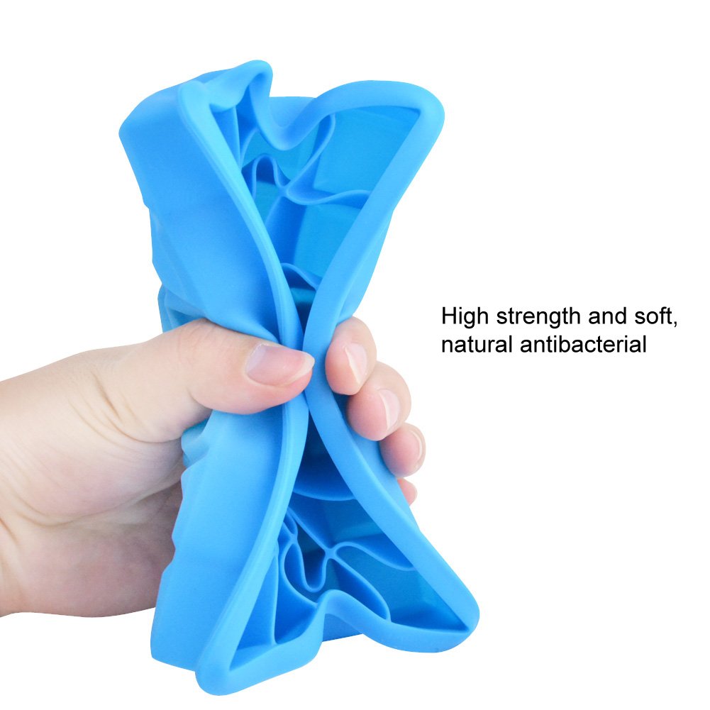 Ice Cube Trays,Guardians 24 Cube Food Grade Silicone Ice Tray Molds Easy Release Ice Jelly Pudding Maker Mold (Sky Blue-2 Pack)