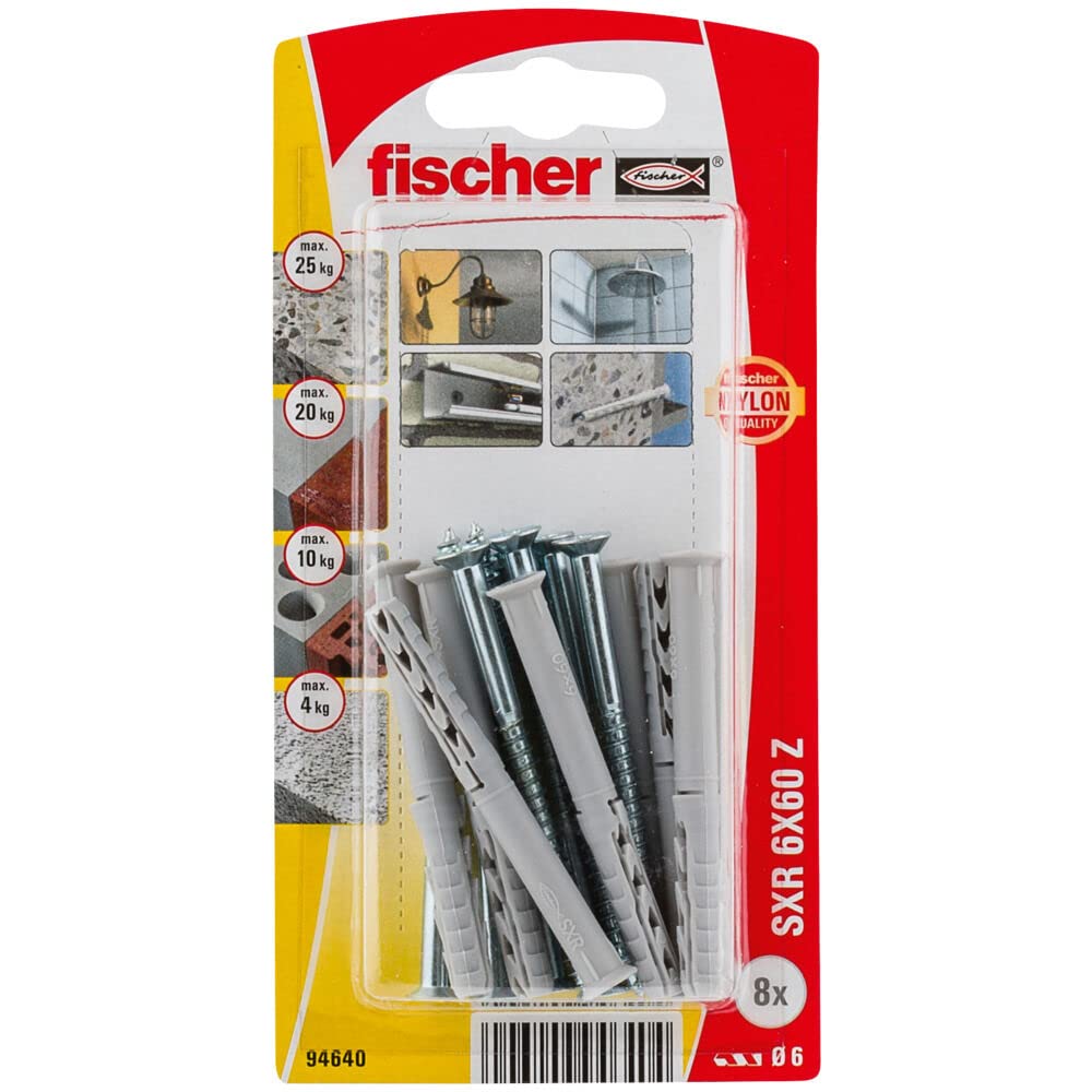 fischer Frame Fixing SXR 6 x 60 Z with countersunk Wood Screw K SB-Card, 94640