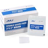 JMU Sterile Gauze Pads 2x2, 100 Pack, 12-ply Woven Sponges Cotton Medical | Gauze Pad
