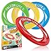 Flying Discs for Kids 4 Pack Kid's Flying Rings for Party Outside and Play -Pool Toys for Kids Adult-Garden Flying Toys with Healthy Family Fun- Fly Straight