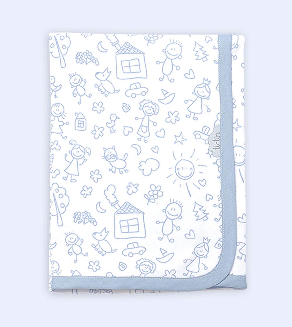 Ti TIN Baby Swaddle 80 x 80 cm, Double Layer 100% Cotton, Breathable, Extra Soft, Easy to Wash and Tumble Dry, Lightweight Design and Fun Prints