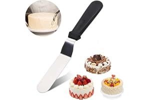 6-Inch Offset Cake Spatula for Frosting & Decorating, Small Angled Palette Knife for Baking & Cake Design