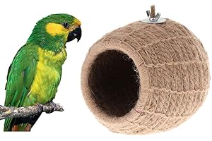 Keersi Rope Weave Bird Breeding Nest Bed House Toy for Budgie Parakeet Cockatiel Conure Canary Finch Lovebird African Grey Cockatoo Amazon Small Medium Parrot Cage Perch Hatching Nesting Box