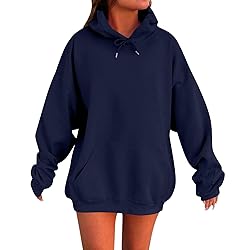 Oversized Cotton Hoodies - Trendy Long Sleeve