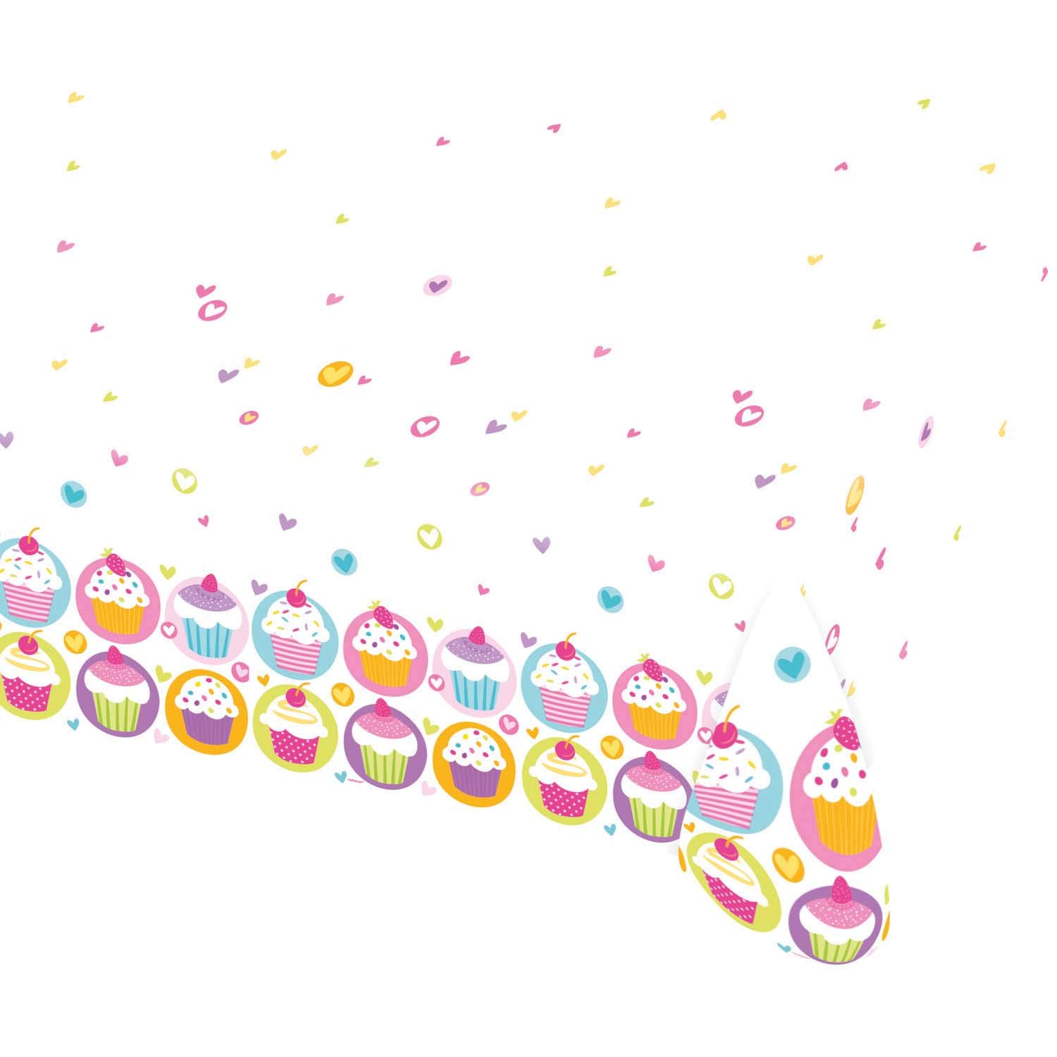 Amscan 137 x 213 cm Cupcake Plastic Table Cover