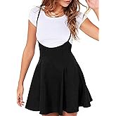 YOINS Women's Suspender Skirt Basic High Waist Versatile Flared Skater Skirt
