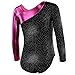 BAOHULU Gymnastics Leotard for Toddler Girls Sparkle Metallic Black Purple Athletic Dance Clothes Black,120