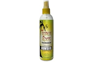 Bronner Bros Tropical Roots Stimulating Growth Oil - Hair Growth Products with Vitamin A & D, Guava & Pineapple Extracts - Sulfate & Paraben- Free Scalp Stimulator, Nourish, Moisturize Hair - 8oz