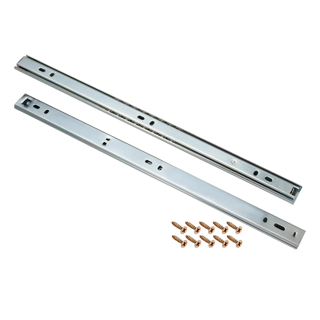 Sourcingmap 15Inch Drawer Slides, Full Extension Ball Bearing Two Way Slide Track Rail 27mm Wide 44lb Capacity 1 Pair
