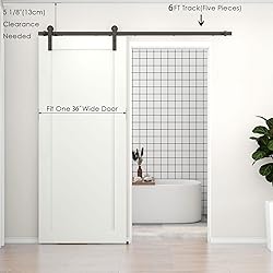 CCJH 6FT Heavy Duty Sturdy Sliding Barn Door