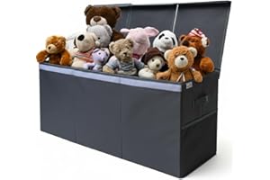 SoftOwl Extra Large Toy Storage Organizer with Lid - Sturdy, Collapsible Toy Chest Storage Box Design - Toys Bin with Dividers for Kids, Nursery, Bedroom, Playroom 37"x16"x14"