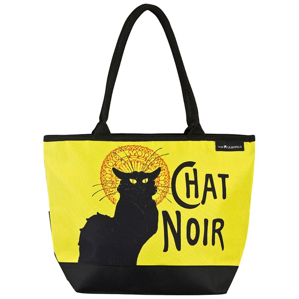 VON LILIENFELD Handbag Chat Noir Cat Art Design Shopper Dimensions L 42 x H 30 x D 15 cm Beach Bag Handbag Office, multicoloured, Contemporary